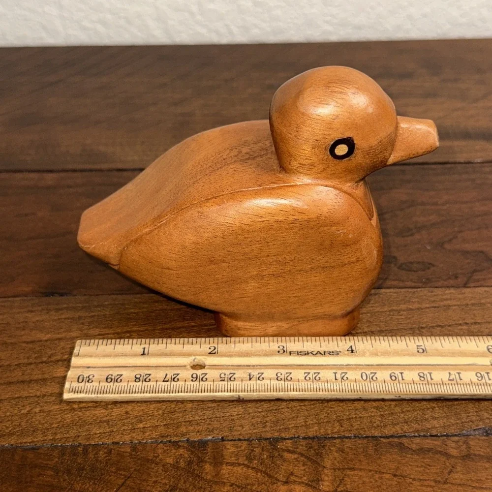 Wooden Duck Hidden Box, Decor, Jewelry Or Coin/Cash Box, Natural Wood
